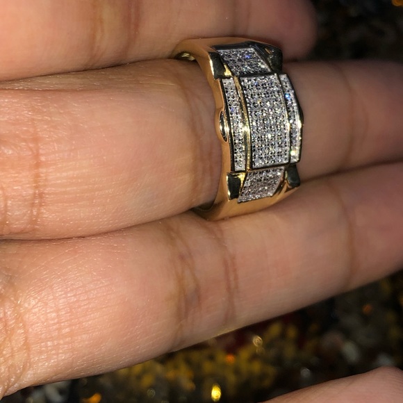 10k solid gold real si diamond ring men engagement anniversary birthday gift HOT - Picture 7 of 8